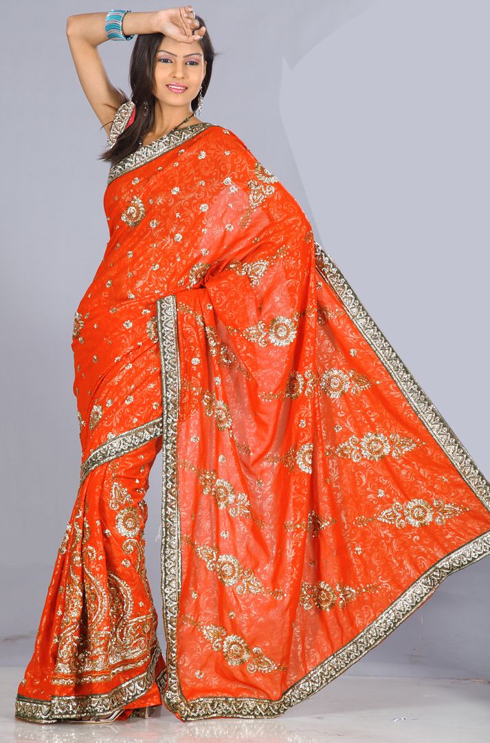 Bollywood Indien Sari Saree ROBE KAFTAN Stoff ventredanse voile draper