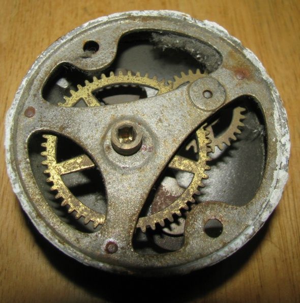 Antique Brass Door Bell Ringer w/Outer Hand Crank Turn Knob