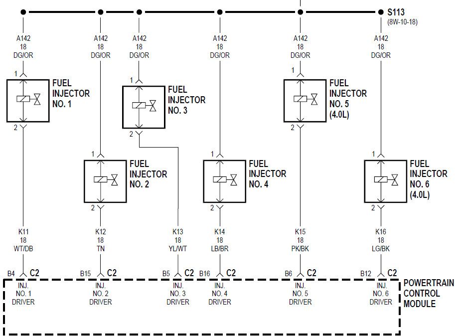 Injector wire colors schematic jeep enthusiast forums
