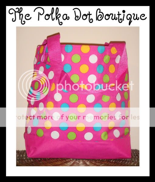 Pink Multicolor Polka Dot Tote Bag Monogrammed for Gym School Dance 