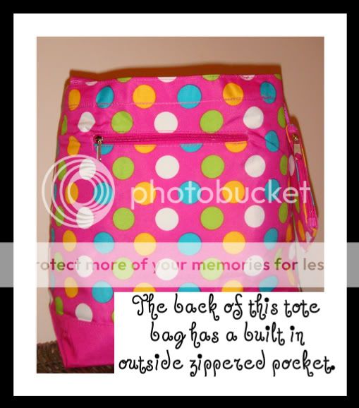 Pink Multicolor Polka Dot Tote Bag Monogrammed for Gym School Dance 