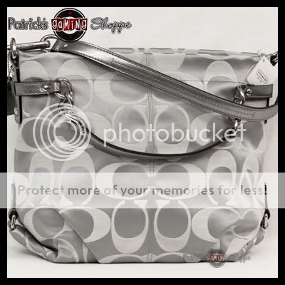 BNWT COACH SIGNATURE BROOKE SHOULDER BAG 17183 GREY WHITE SILVER PURSE 