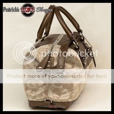 BNWT COACH ASHLEY SIGNATURE 3 COLOR SATCHEL 18425 LIGHT KHAKI & BRONZE 