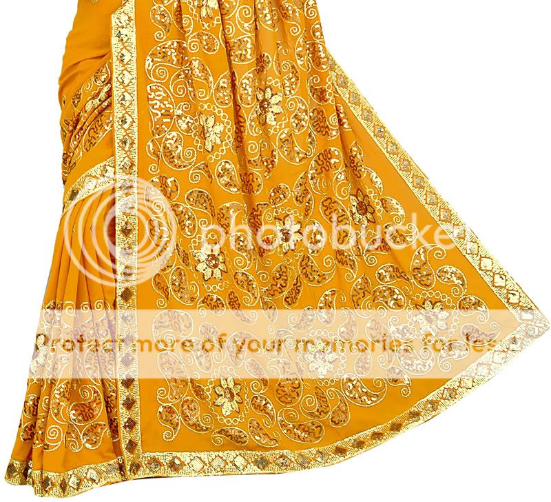 NW Heavy Sequin Embroidery Sari Saree Club Costume Boho